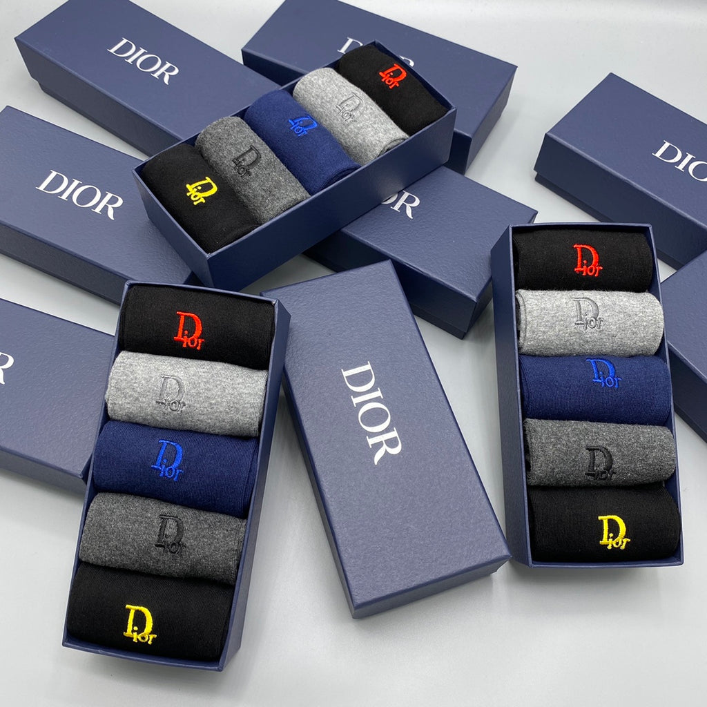 Dior small colored emblems crew socks - view 6