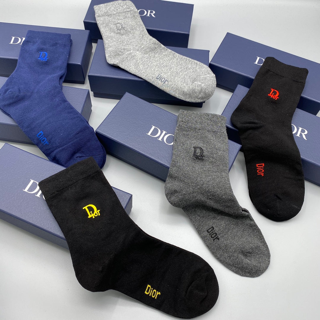 Dior small colored emblems crew socks - view 5