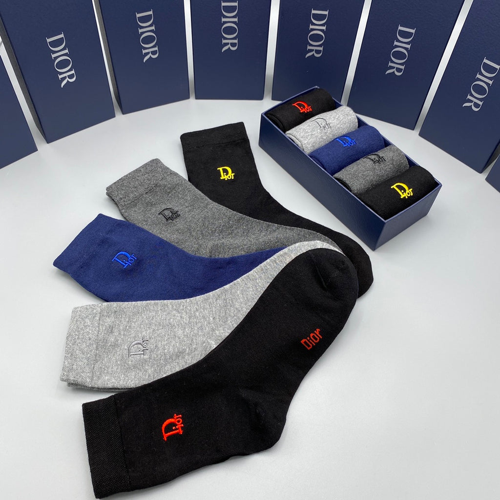Dior small colored emblems crew socks - view 7