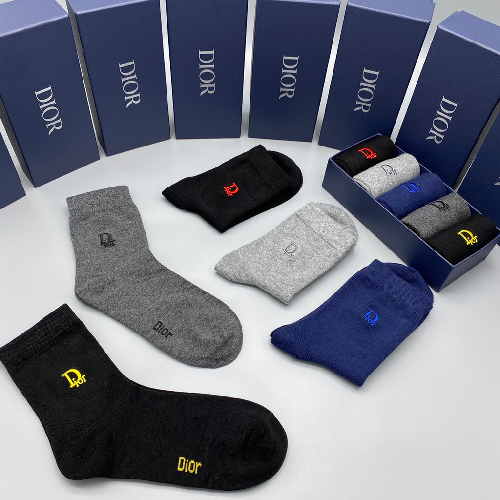 Dior small colored emblems crew socks - view 9