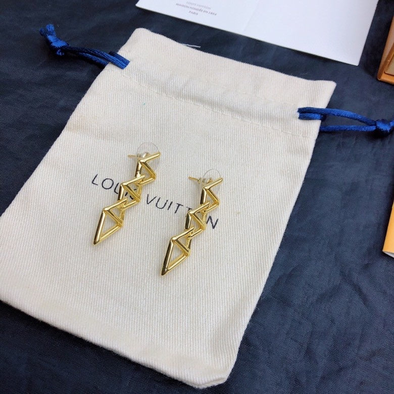 Louis Vuitton Gold-Tone Letter Drop Earrings - album image 8