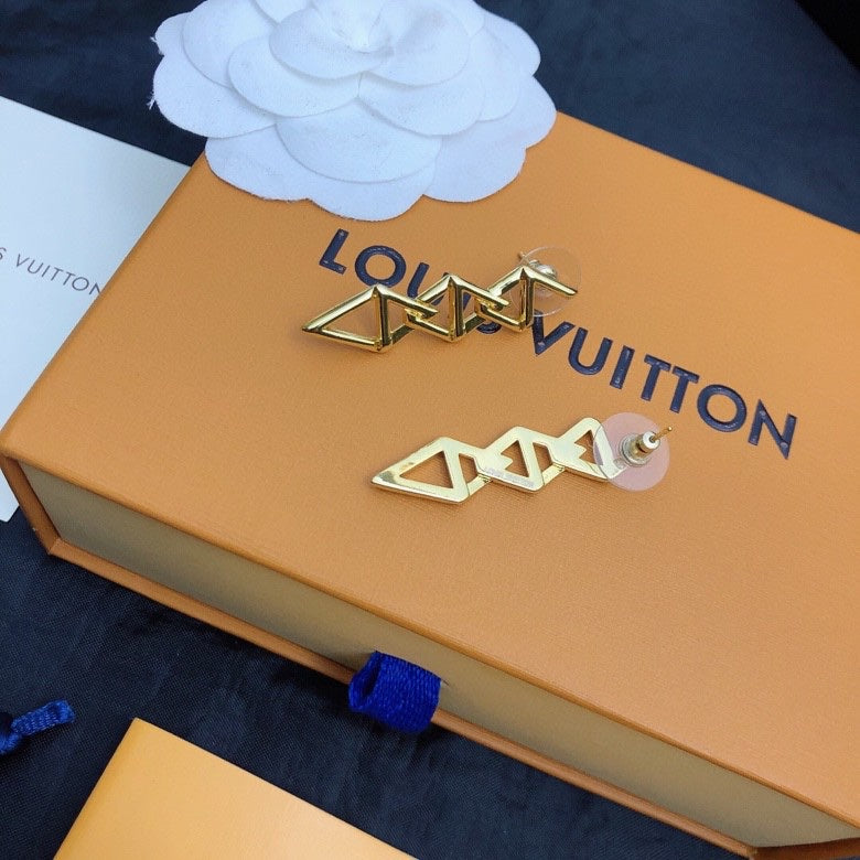 Louis Vuitton Gold-Tone Letter Drop Earrings - album image 6