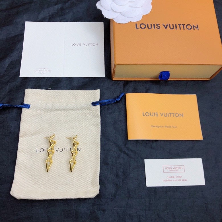 Louis Vuitton Gold-Tone Letter Drop Earrings - album image 7
