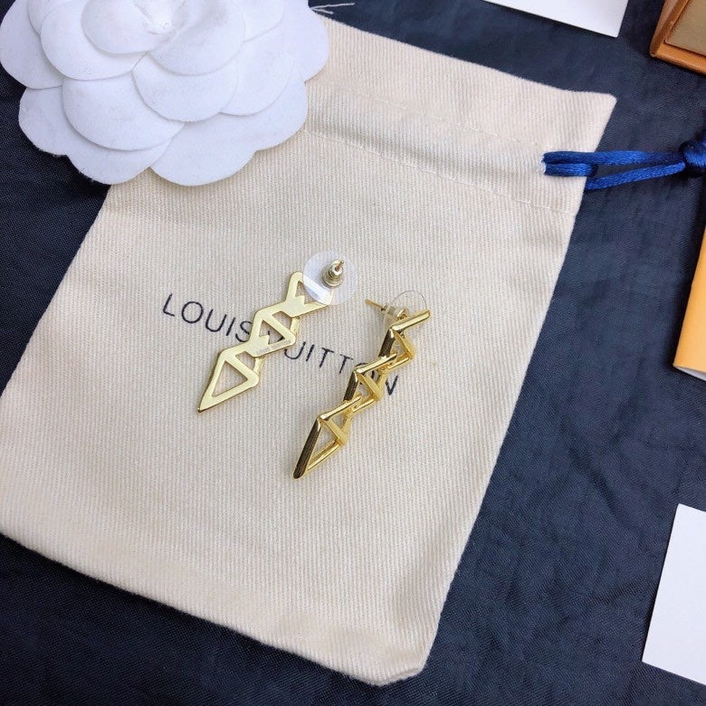 Louis Vuitton Gold-Tone Letter Drop Earrings - album image 1
