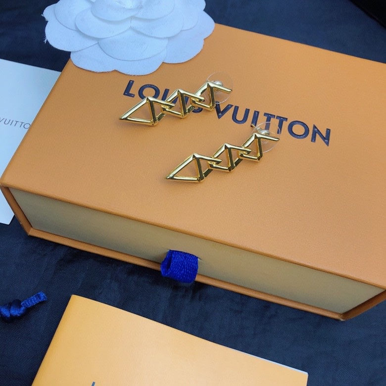 Louis Vuitton Gold-Tone Letter Drop Earrings - album image 5