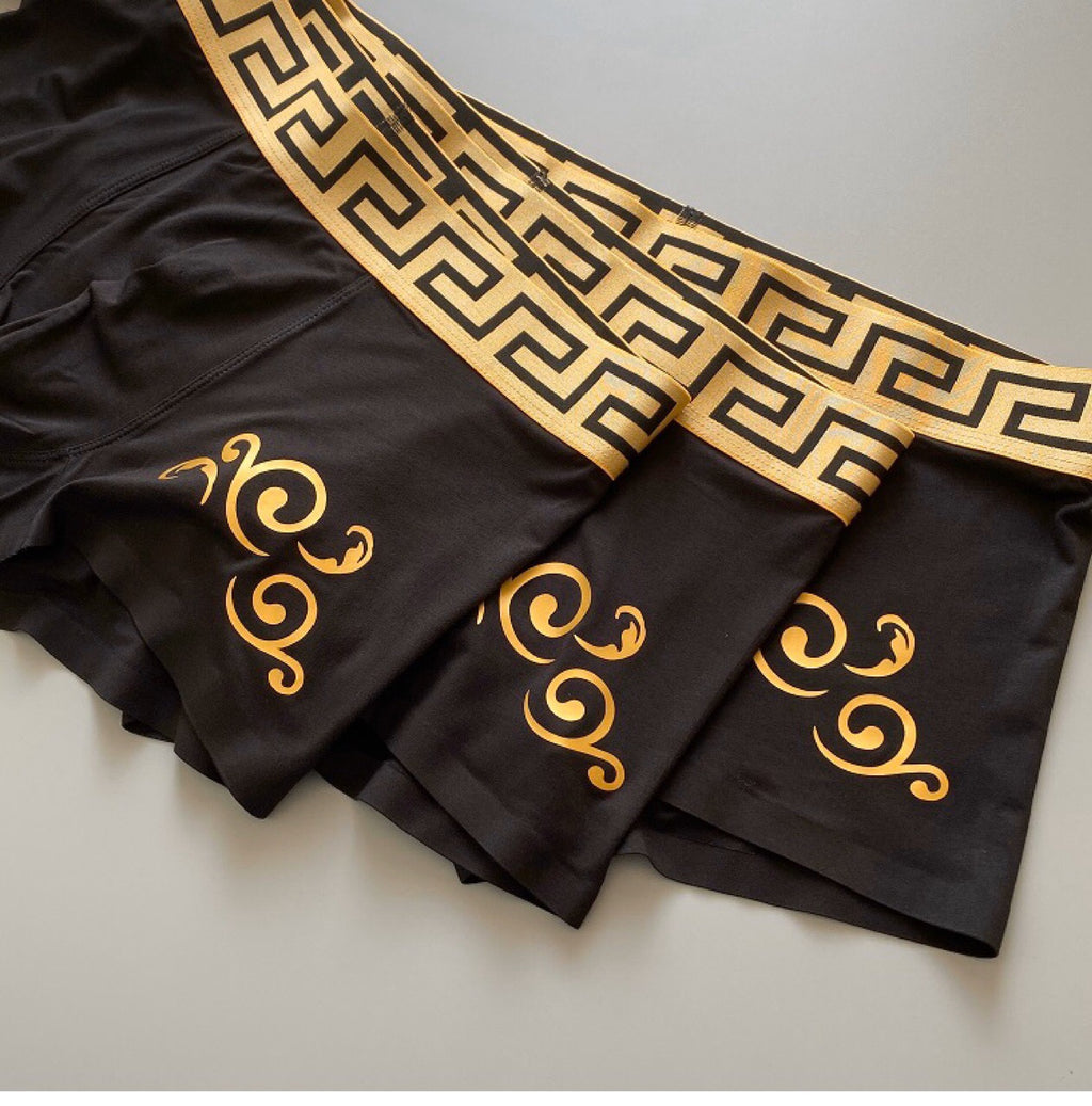 Versace gold scroll greek key boxer briefs - view 3