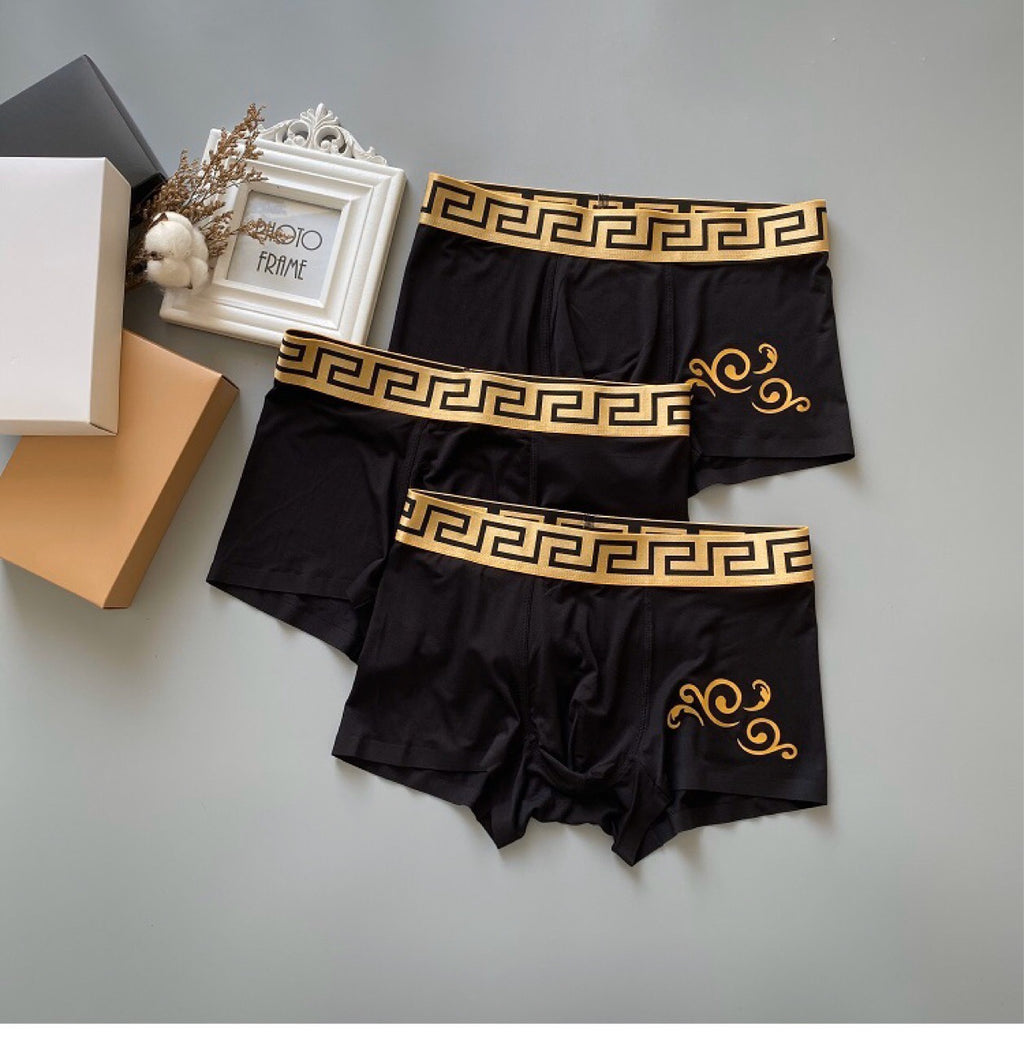 Versace gold scroll greek key boxer briefs - view 1