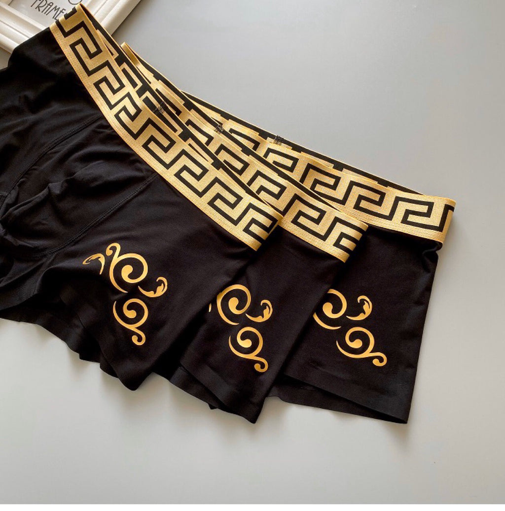 Versace gold scroll greek key boxer briefs - view 2