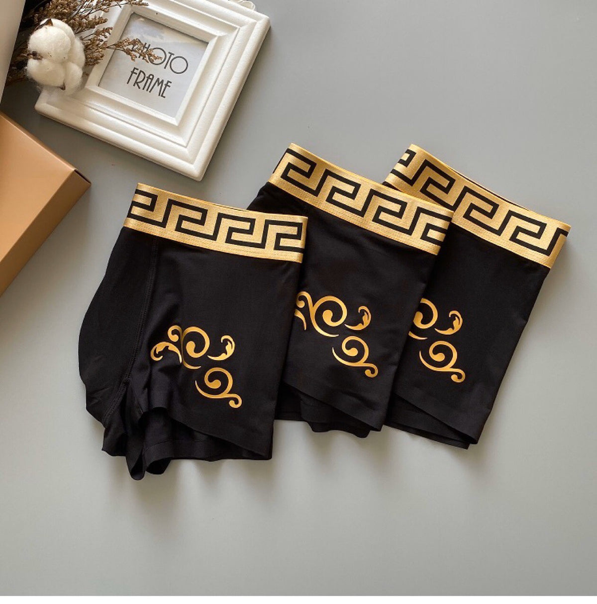 Versace gold scroll greek key boxer briefs - view 4