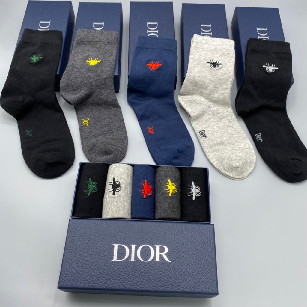 Dior colored bee accents crew socks - view 4