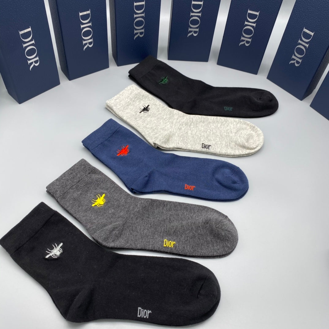 Dior colored bee accents crew socks - view 8