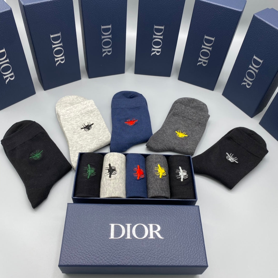 Dior colored bee accents crew socks - view 7