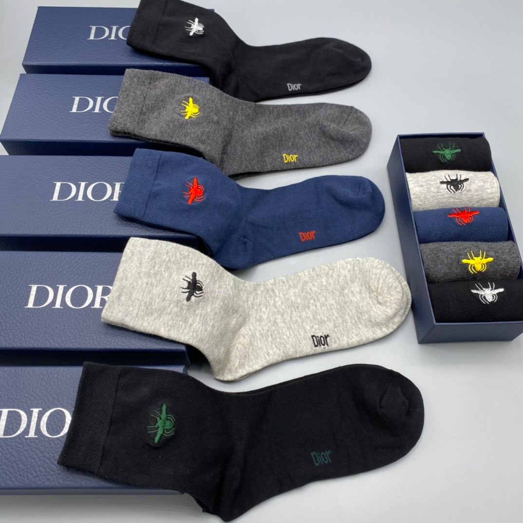 Dior colored bee accents crew socks - view 2
