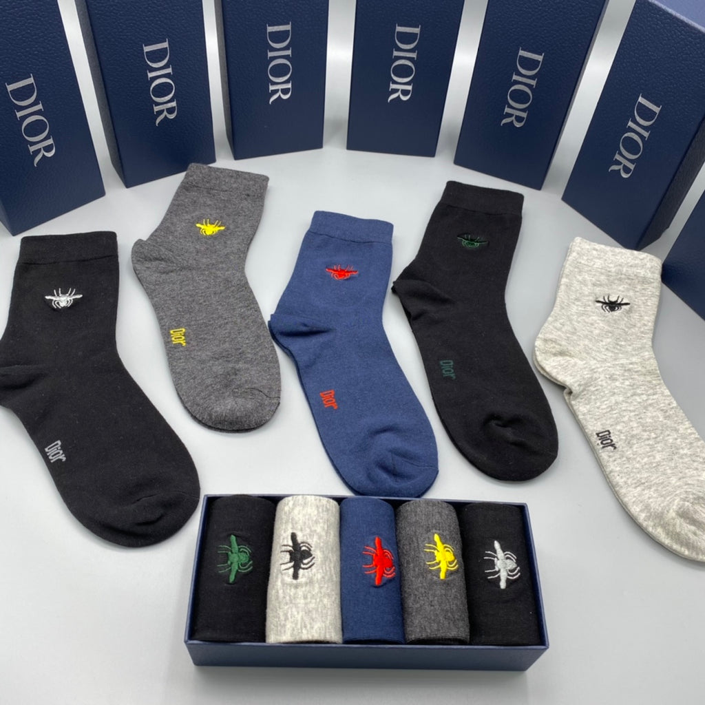 Dior colored bee accents crew socks - view 9
