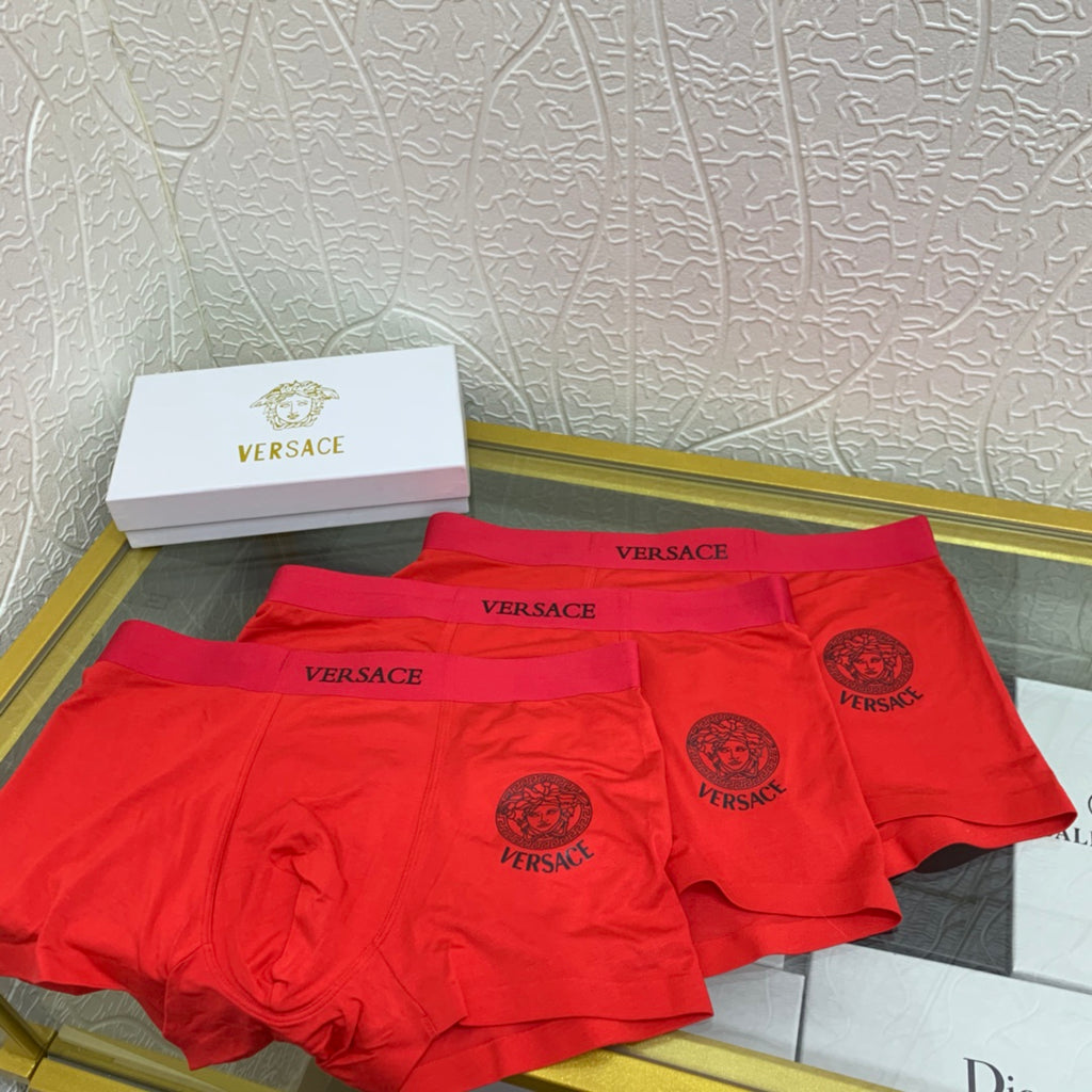Versace red small medallion boxer briefs - view 4