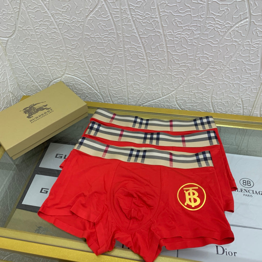 Burberry red check gold tb boxer briefs - view 5