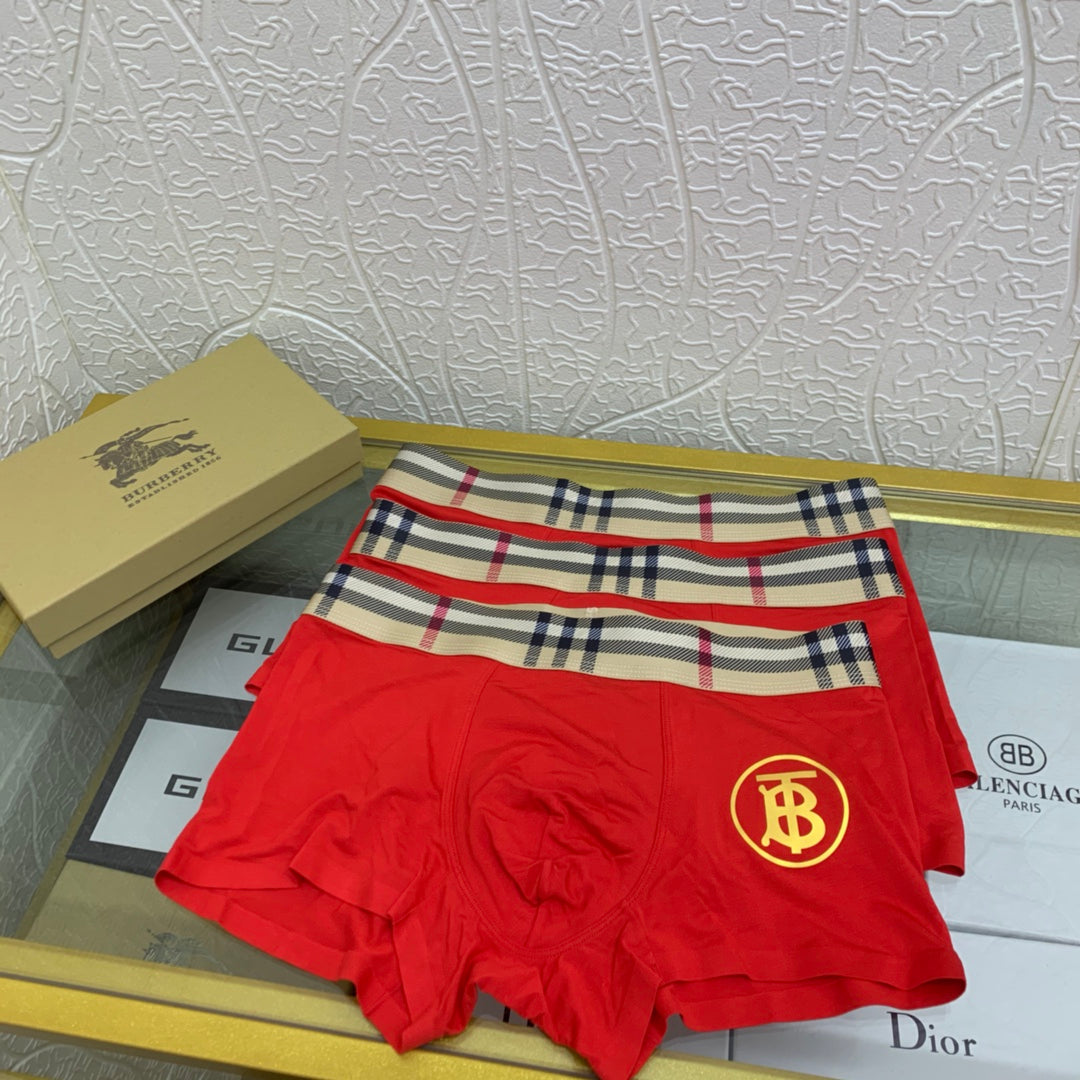 Burberry red check gold tb boxer briefs - view 5