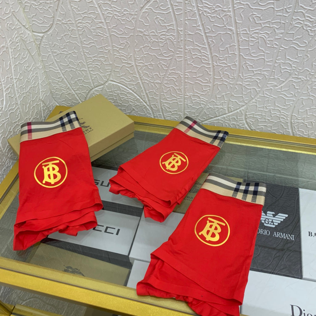 Burberry red check gold tb boxer briefs - view 3