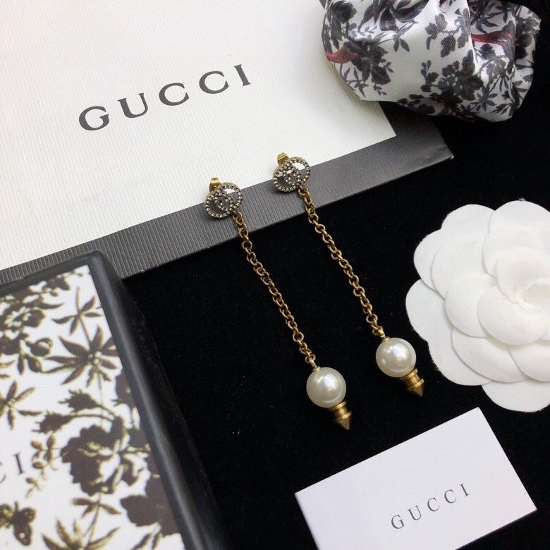Gucci Gold-Tone Pearl Drop Earrings - album image 2