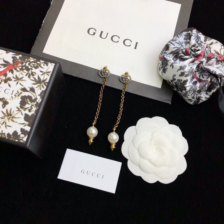 Gucci Gold-Tone Pearl Drop Earrings - album image 1