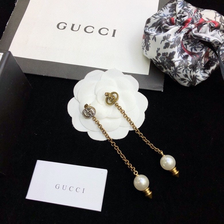Gucci Gold-Tone Pearl Drop Earrings - album image 8