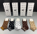 Chanel diamond pattern contrast cuff ankle socks - view 1