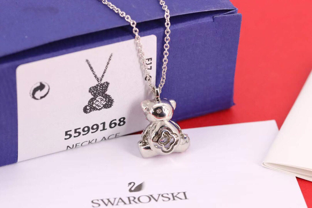 Swarovski Pink Crystal Teddy Bear Pendant Necklace - album image 6