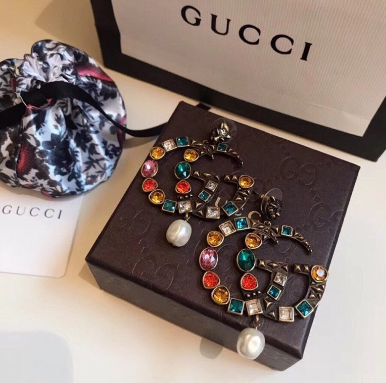 Gucci Multicolor Crystal Accent Stud Earrings - album image 9