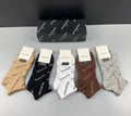 Balenciaga diagonal letter print ankle socks - view 1