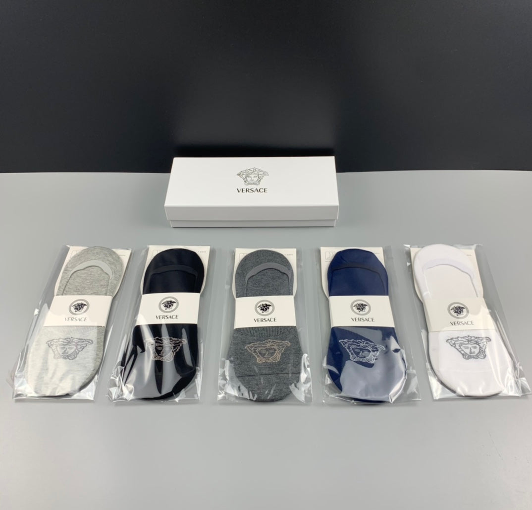 Versace tonal medusa front ankle socks - view 1