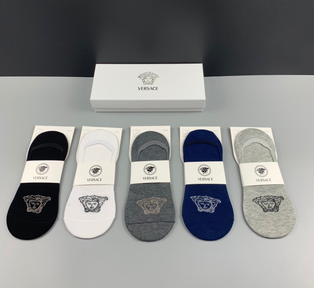 Versace tonal medusa front ankle socks - view 4