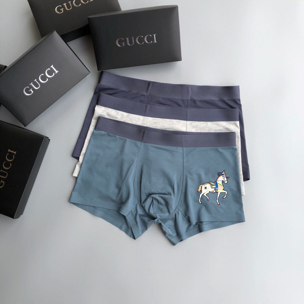 Hermes horse motif gray blue mix trunks, image 3