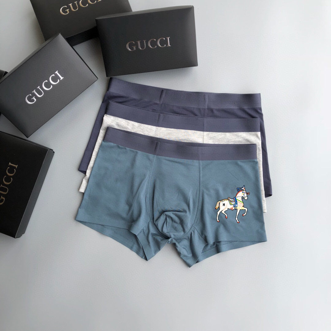 Hermes horse motif gray blue mix trunks, image 3