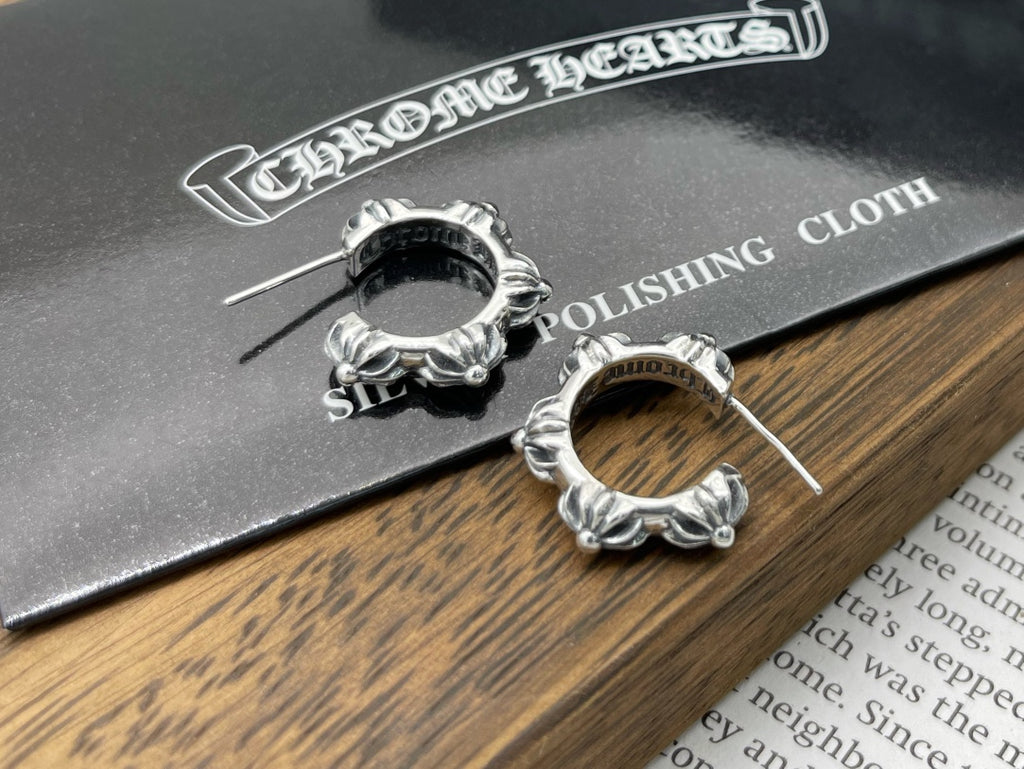 Chrome Hearts Cross Relief Hoop Earrings - album image 2