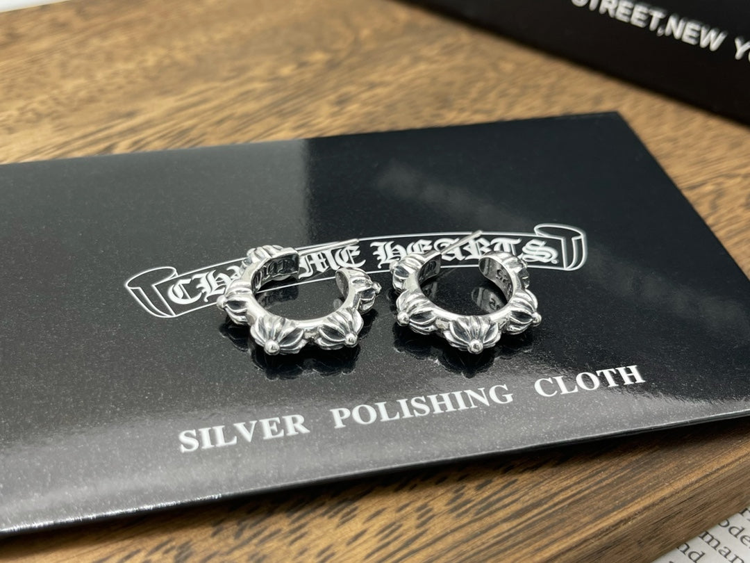 Chrome Hearts Cross Relief Hoop Earrings - album image 3