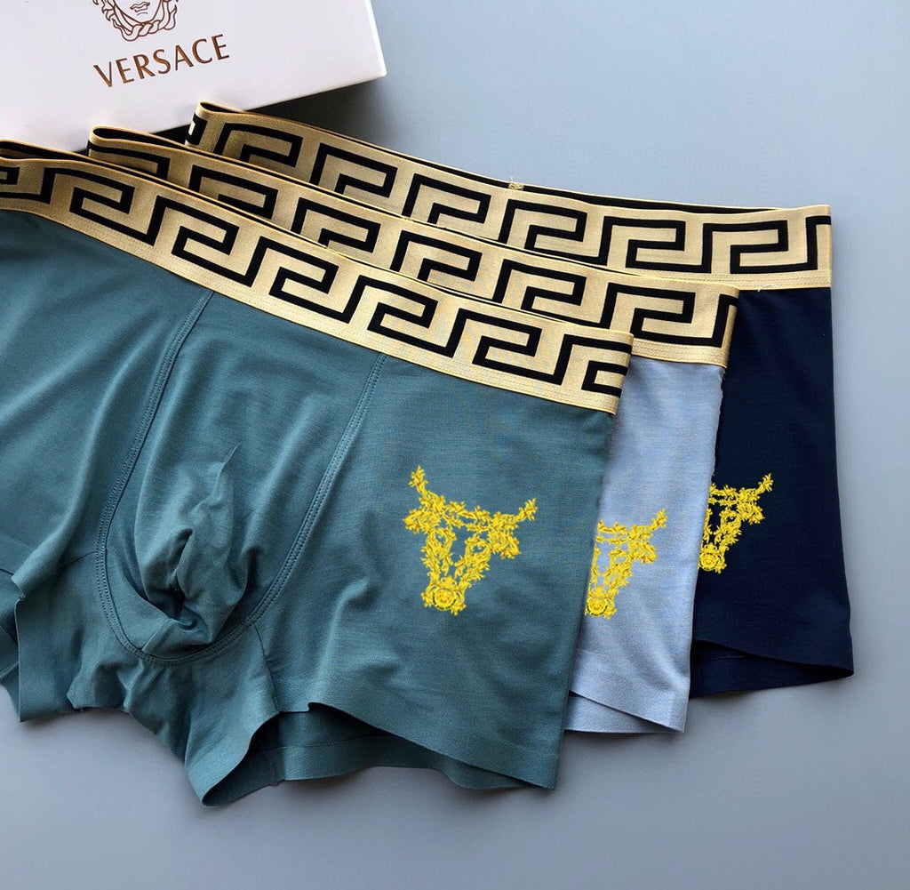 Versace gold geometric emblem boxer briefs - view 3