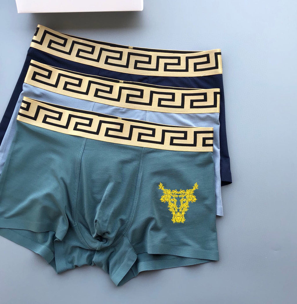 Versace gold geometric emblem boxer briefs - view 2