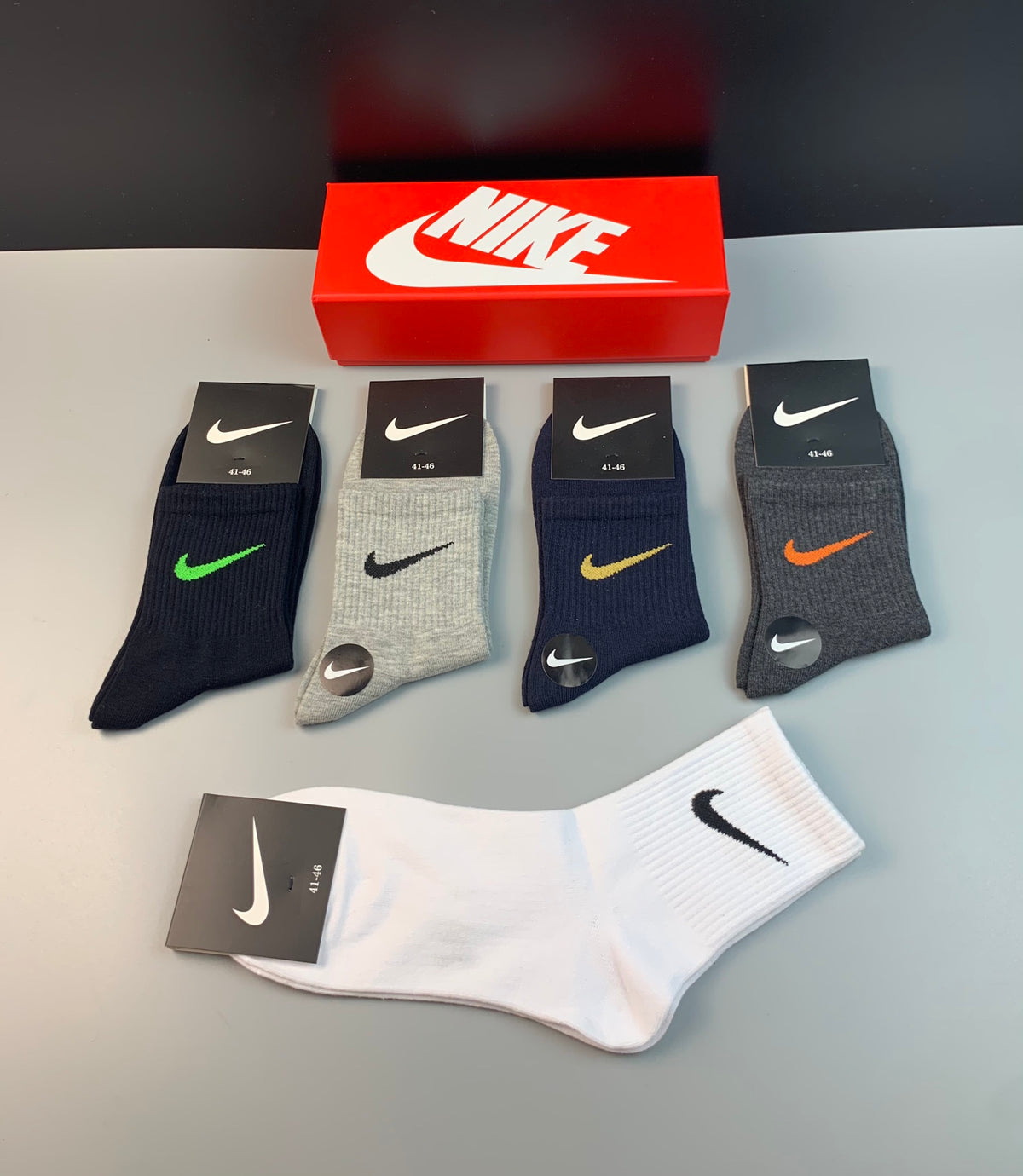 Nike neutral colored swoosh socks, image 2
