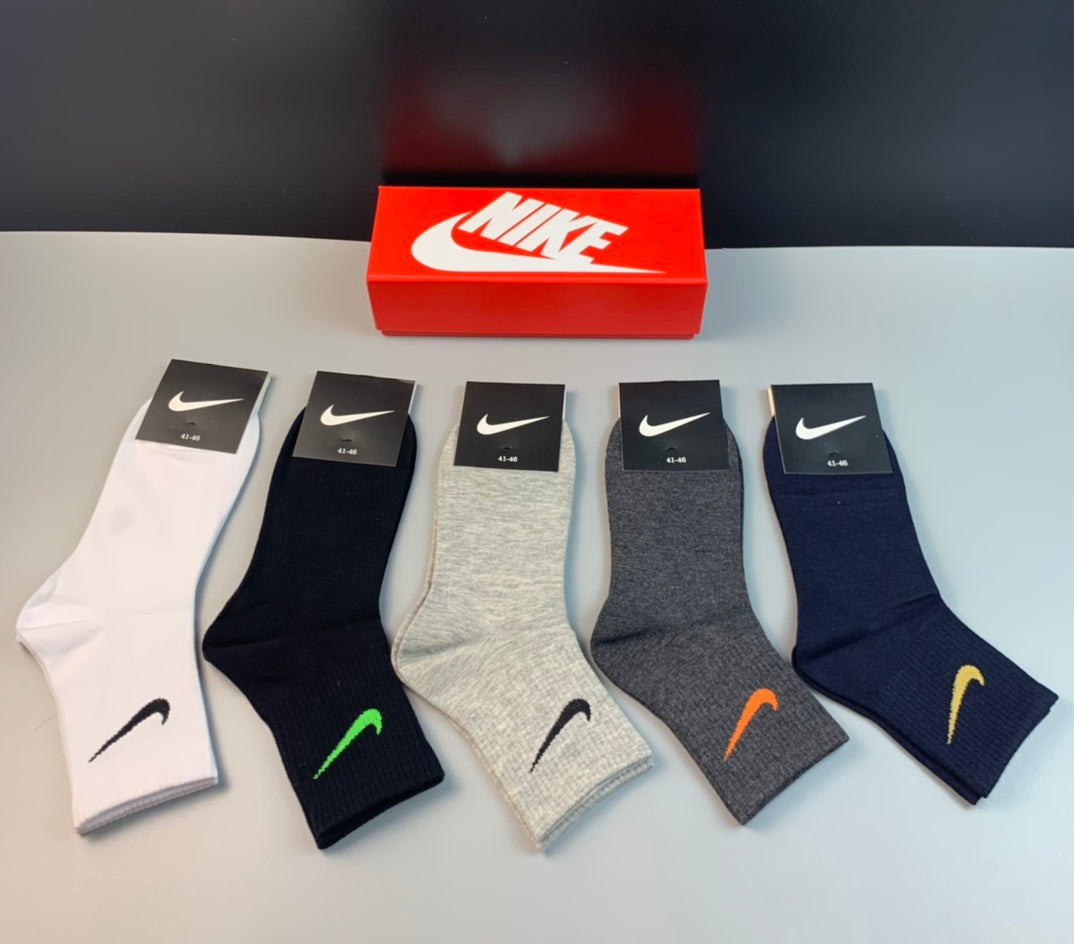Nike neutral colored swoosh socks, image 3