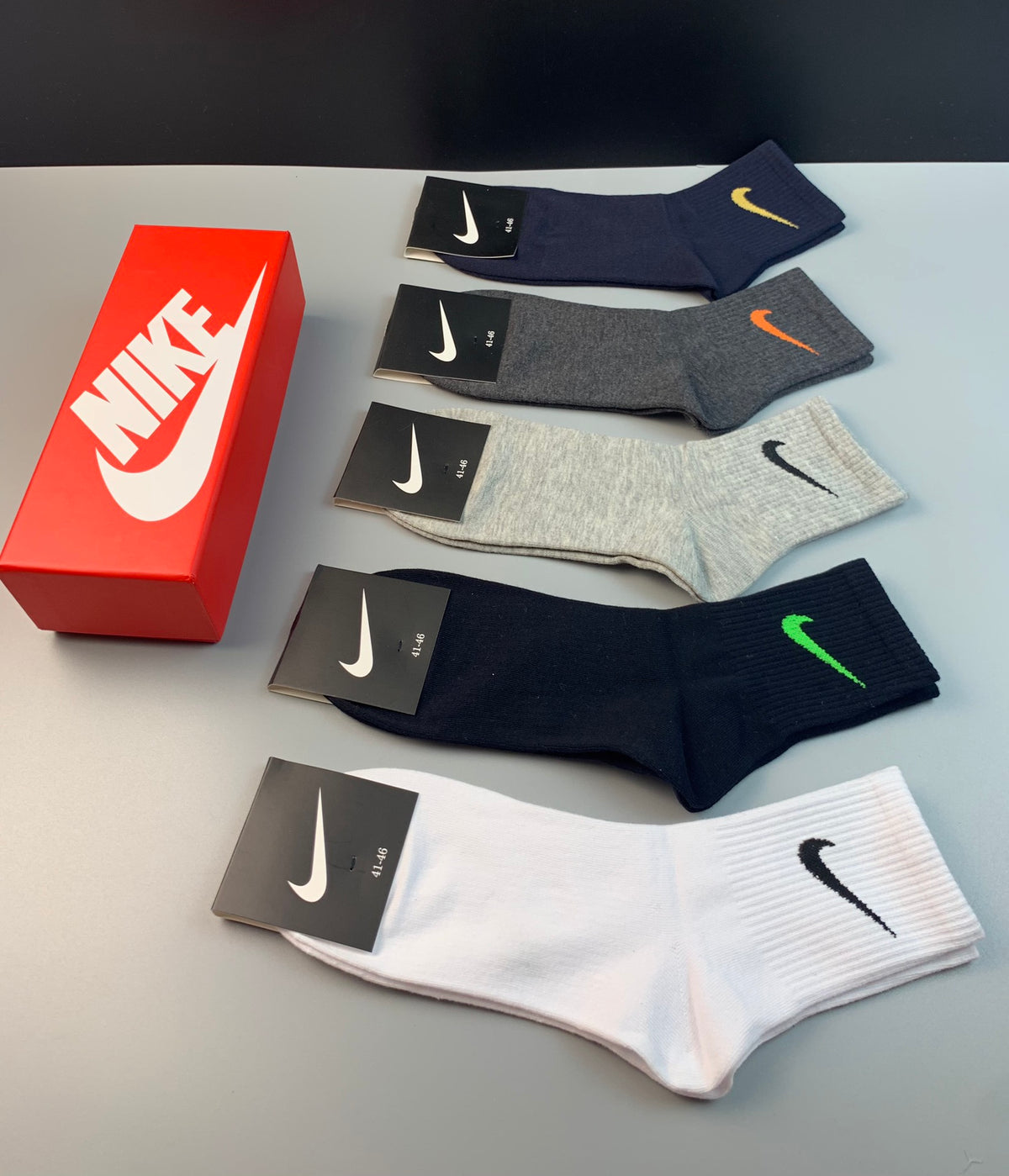 Nike neutral colored swoosh socks, image 6
