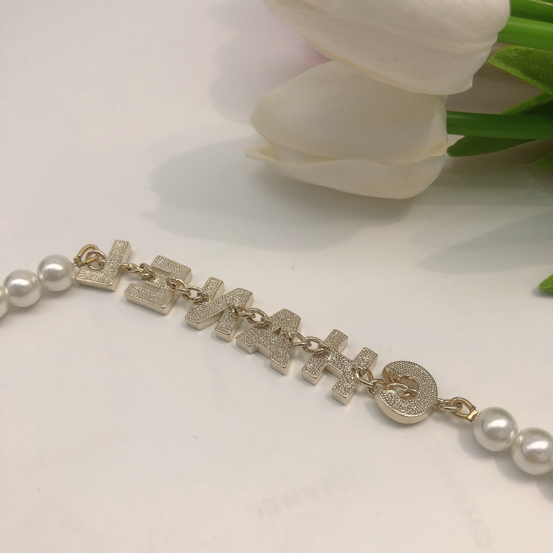 Chanel Pearl Letter Necklace - album image 4