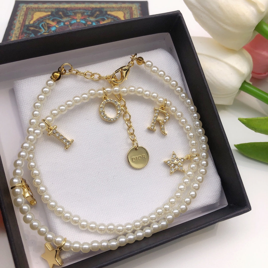 Dior Pearl-Look Letter Charm Necklace - product image 6