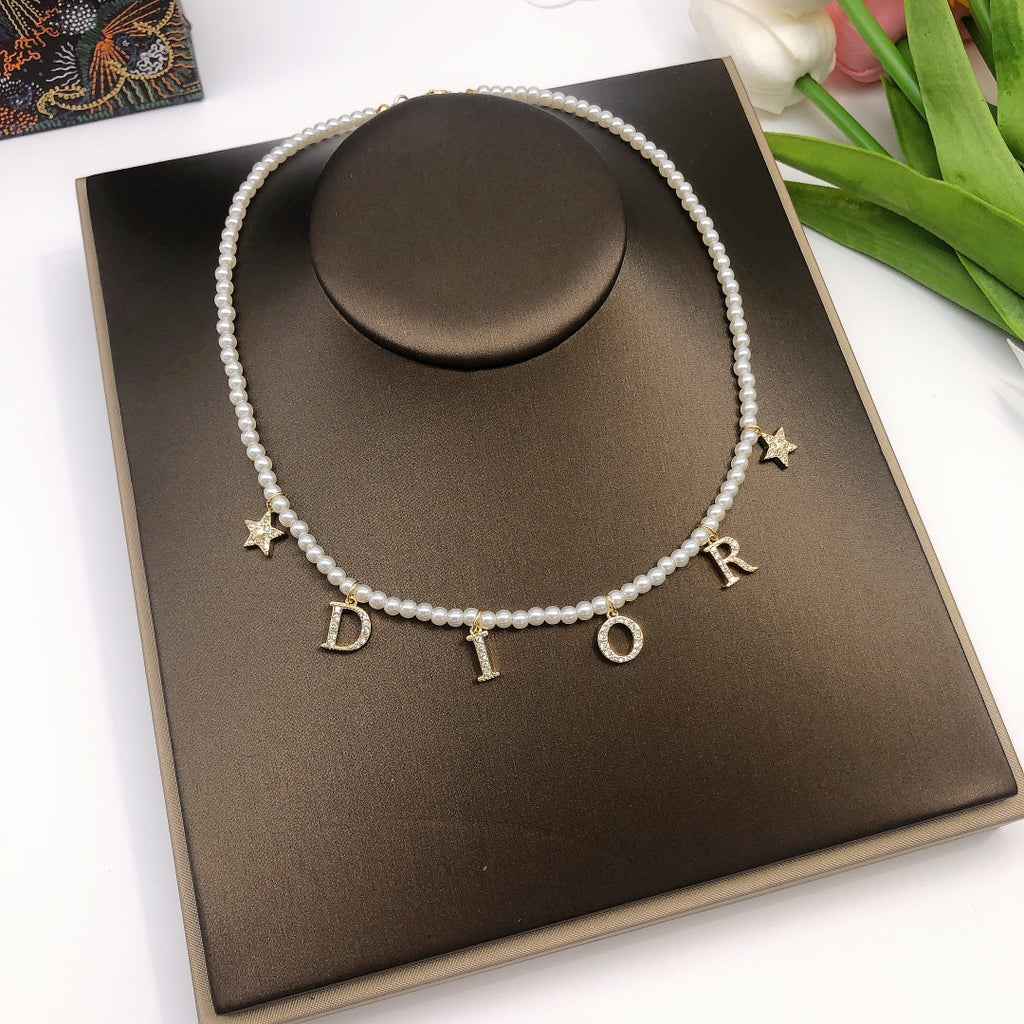 Dior Pearl-Look Letter Charm Necklace - product image 9