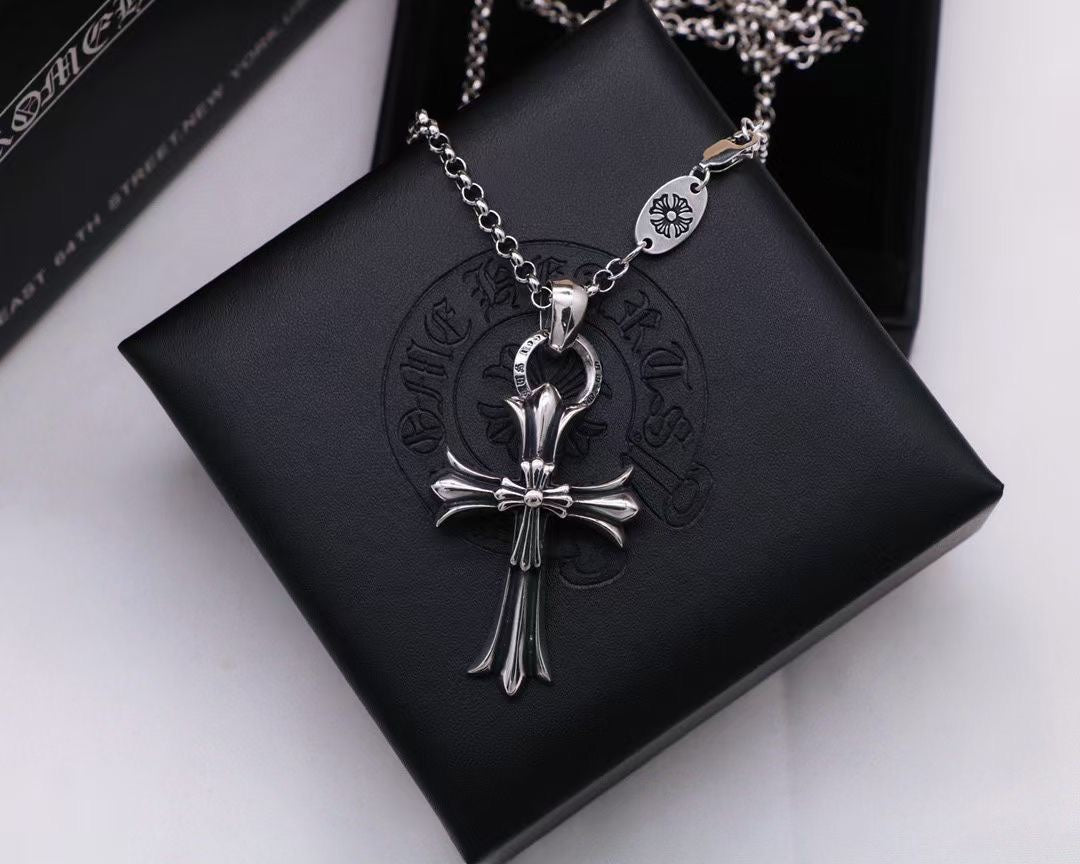 Chrome Hearts Stacked Double Cross Pendant Necklace - album image 1