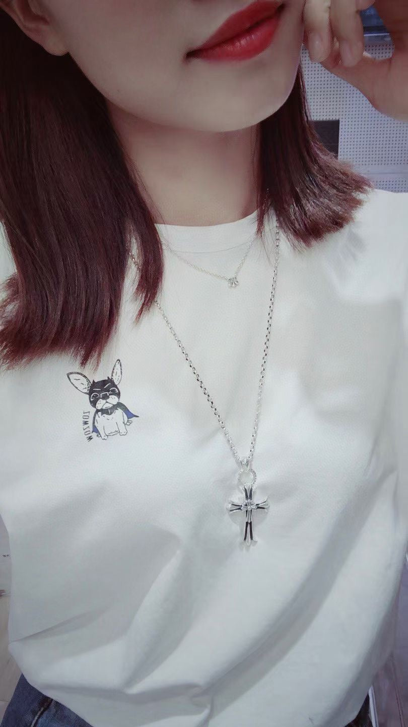 Chrome Hearts Stacked Double Cross Pendant Necklace - album image 5