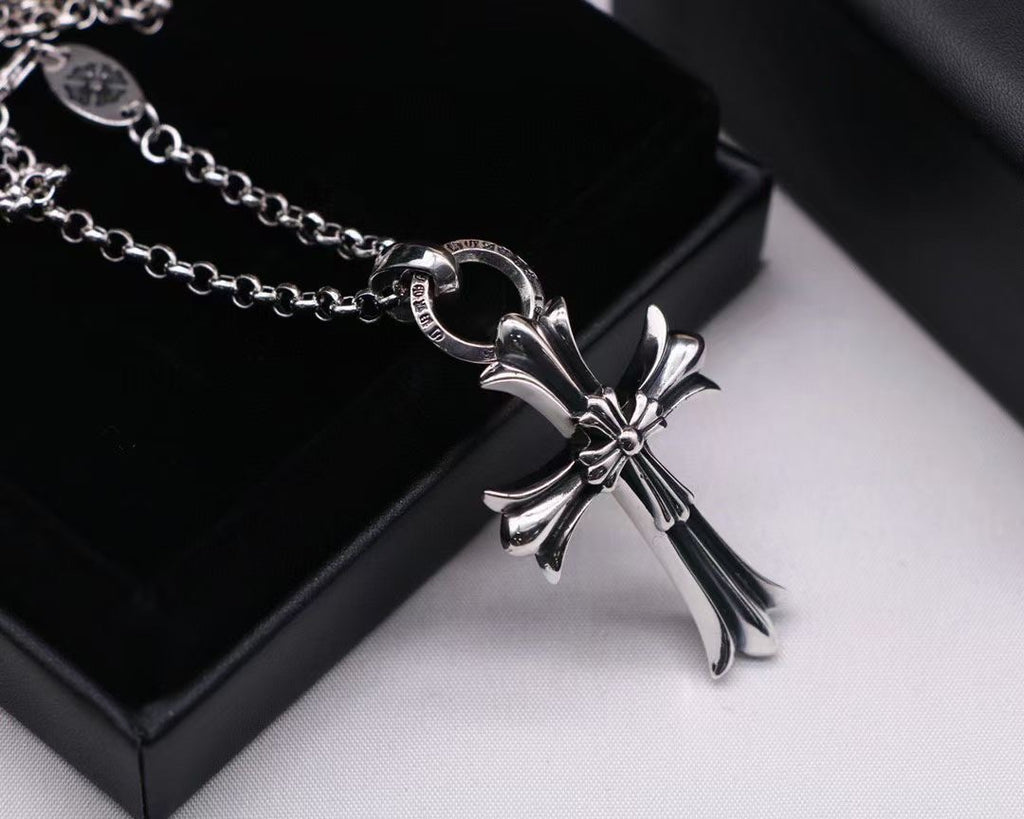 Chrome Hearts Stacked Double Cross Pendant Necklace - album image 2