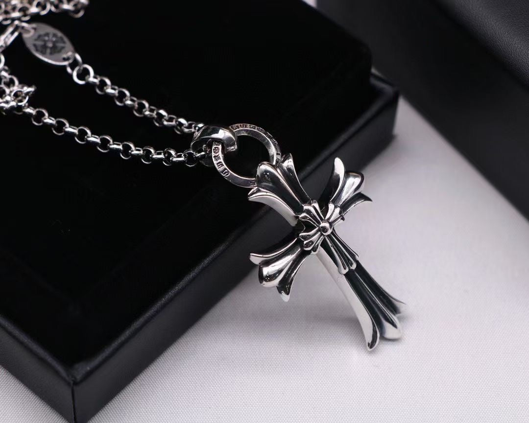 Chrome Hearts Stacked Double Cross Pendant Necklace - album image 2