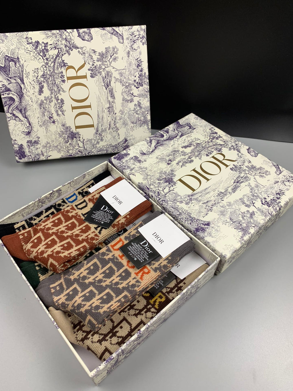 Dior allover pattern mix crew socks - view 9