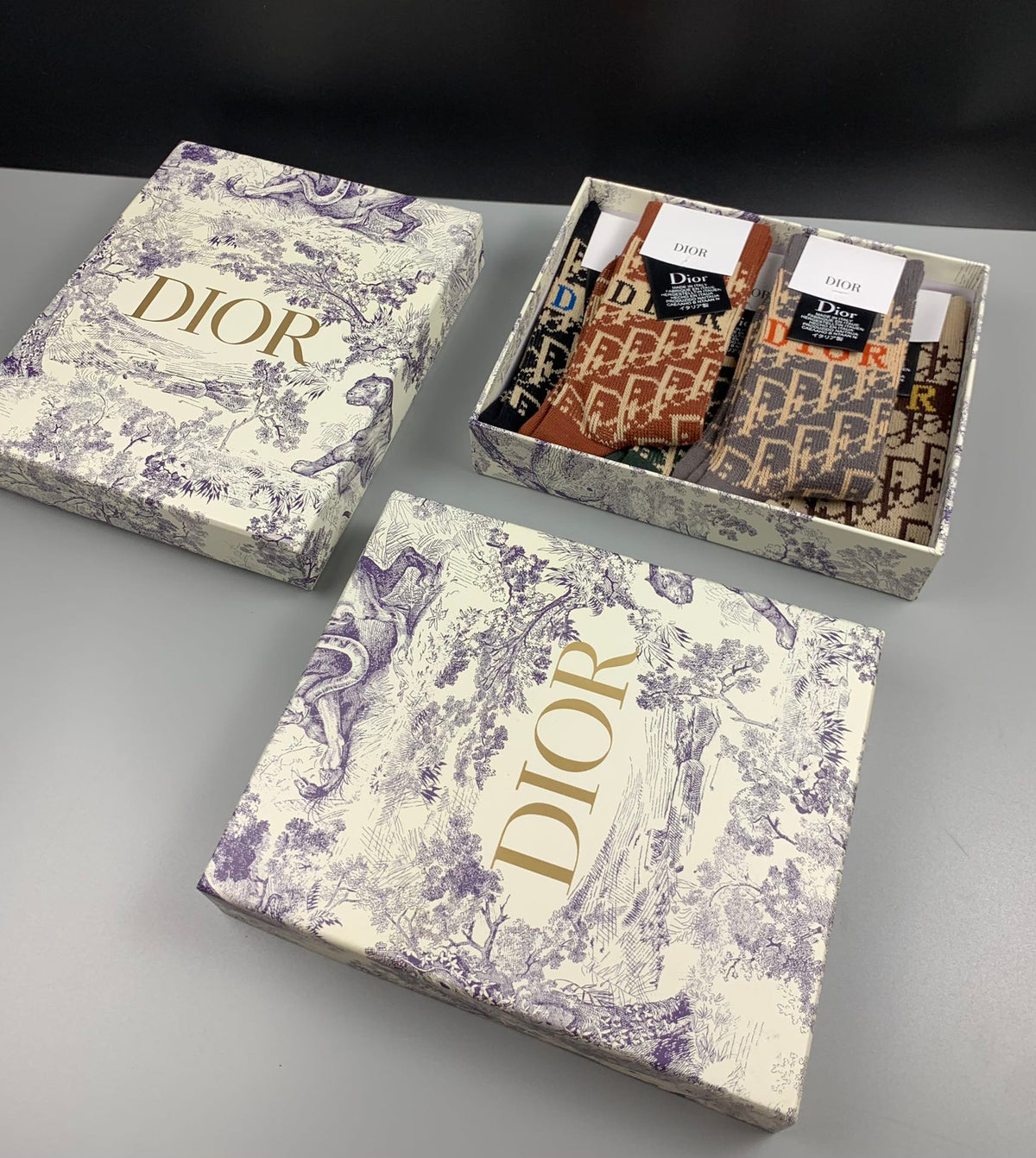 Dior allover pattern mix crew socks - view 7