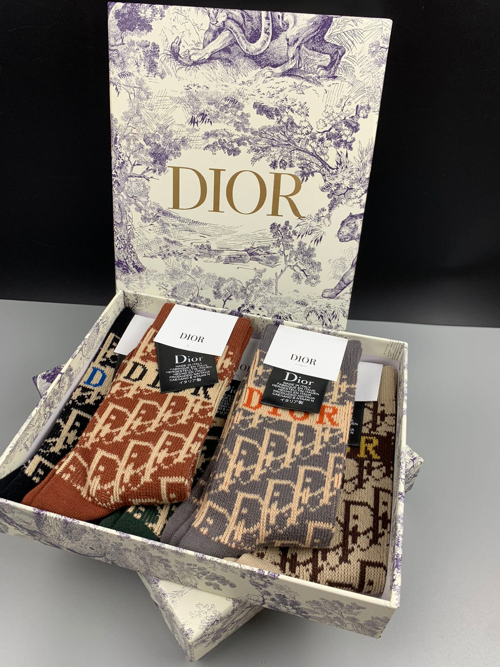 Dior allover pattern mix crew socks - view 8